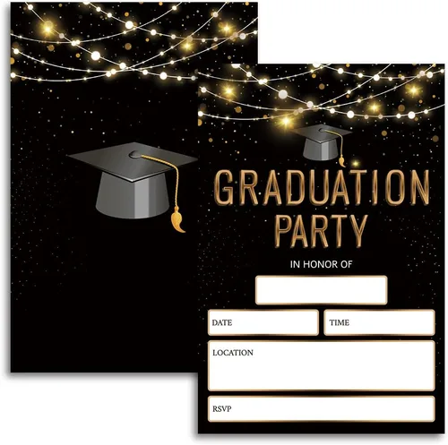 Miniatura 7 de FujLoy 20 tarjetas con sobres, invitaciones para fiestas de graduación 2025, 2025 universidad, escuela secundaria, celebración de graduación 005