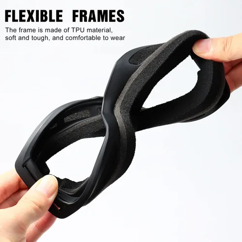 Miniatura 7 de SPOSUNE Gafas de esquí y nieve, resistentes al viento, antivaho, protección UV para hombres y mujeres, motocross, motocicleta, ATV, todoterreno, OTG