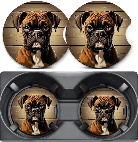 Miniatura 45 de Paquete de 2 posavasos para automóvil para portavasos, posavasos para portavasos de automóvil Trio Cats, tapete de goma antideslizante