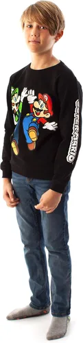 Miniatura 2 de SUPER MARIO Sudadera Luigi Character Gamers - Sudadera de manga larga para niños Negro