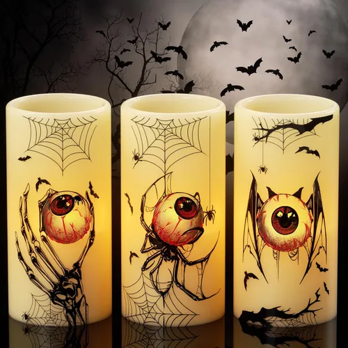 Miniatura 19 de Juego de 3 velas de calcomanía de Halloween de DRomance