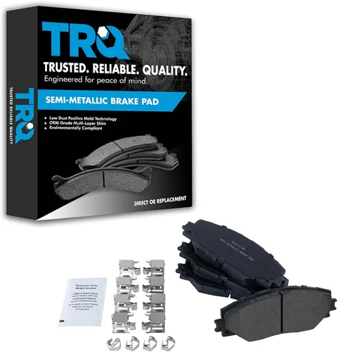 Miniatura 123 de TRQ Pastillas de freno delanteras semi metálicas compatibles con Ford Expedition 2018-2021 F-150 2018-2020 Lincoln Navigator 2018-2022