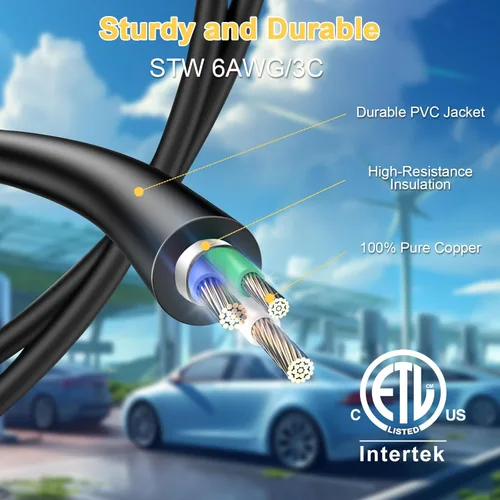 Miniatura 6 de Cable adaptador de cargador NEMA 6-50P a 14-50R EV, STW 6AWG 50 Amp 240V/250 voltios, enchufe de soldador de 3 clavijas a conector de cargador EV