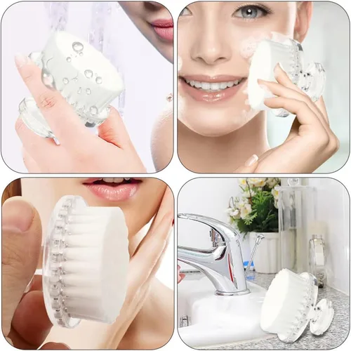 Miniatura 5 de COHEALI Cepillo de limpieza facial de cerdas suaves, cepillo facial manual para limpieza profunda de poros, exfoliación y masaje, cuidado de la piel