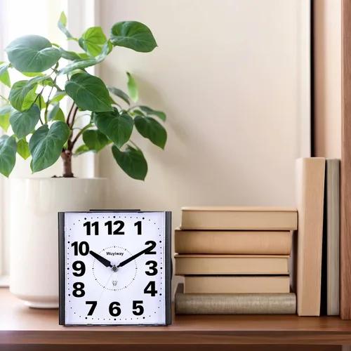 Miniatura 2 de Reloj despertador analógico grande de 4.7 pulgadas, funciona con pilas, legible para personas mayores, iluminado bajo demanda y repetición, sonidos