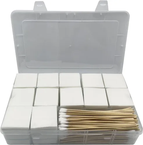 Miniatura 6 de Parches cuadrados de limpieza de pistolas de 2 x 2 pulgadas y hisopos de limpieza de bambú de 6 pulgadas de largo para kit de mantenimiento