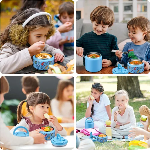 Miniatura 8 de BABHAMNESS Termo para sopa de 13.5 onzas para comida caliente para niños, frasco de comida aislado al vacío con tapa de hebilla, boca ancha a prueba