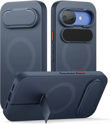 Miniatura 22 de SURITCH Funda para teléfono Google Pixel 9 Pro XL, compatible con MagSafe, funda protectora con cubierta de cámara y soporte de metal ajustable