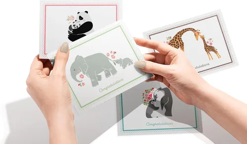Miniatura 2 de Twigs Papel – Surtido de tarjetas de felicitación para baby shower en blanco con sobres, tarjetas de felicitación para niños y niñas, tarjetas