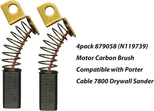 Miniatura 3 de Paquete de 4 cepillos de carbono para motor 879058 (N119739) compatibles con lijadora Porter Cable 7800 para paneles de yeso