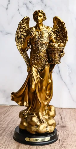 Miniatura 9 de Ebros - Estatua de arcángel de la iglesia católica bizantina Barachiel de 8 pulgadas de alto, figura de San Barachiel el Arcángel con placa