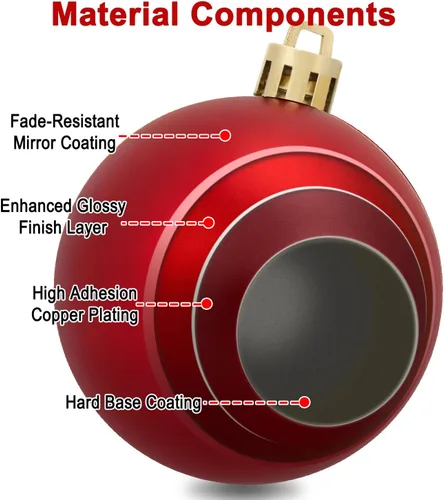 Miniatura 104 de AMS Esferas de Navidad de 2.36 pulgadas/60mm, 34 unidades, adornos grandes, decoraciones para fiestas, inastillables, colgantes festivos para Negro