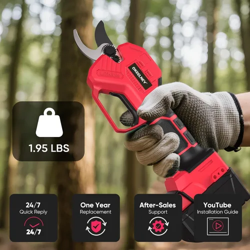 Miniatura 4 de Tijeras de podar eléctricas para batería Milwaukee M18, podadora inalámbrica sin escobillas con capacidad de corte de 1.4 pulgadas para podar
