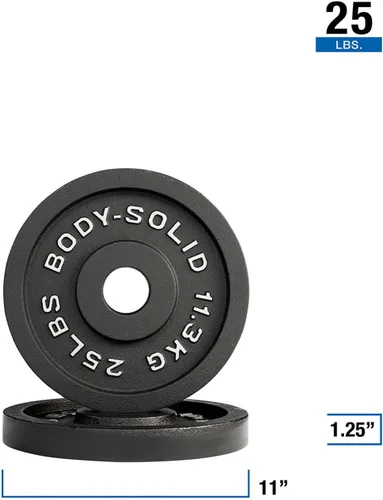 Miniatura 2 de Body-Solid Juego de platos olímpicos de hierro fundido, placas de mancuernas con agujero estándar de 2 pulgadas para todos los tipos de pesas
