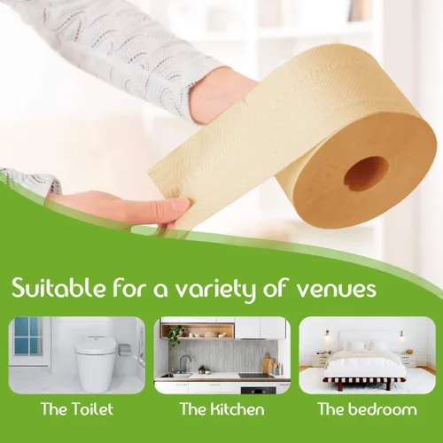 Miniatura 5 de WBM Care Toallas de papel de bambú, fuertes y flexibles, de 3 capas, diseñadas para pieles sensibles, sin árboles, baño totalmente natural