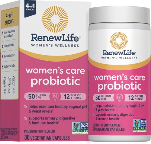 Renew Life Cápsulas probióticas para mujeres, 50 mil millones de UFC garantizadas, apoya el equilibrio del pH, la salud vaginal, urinaria, digestiva