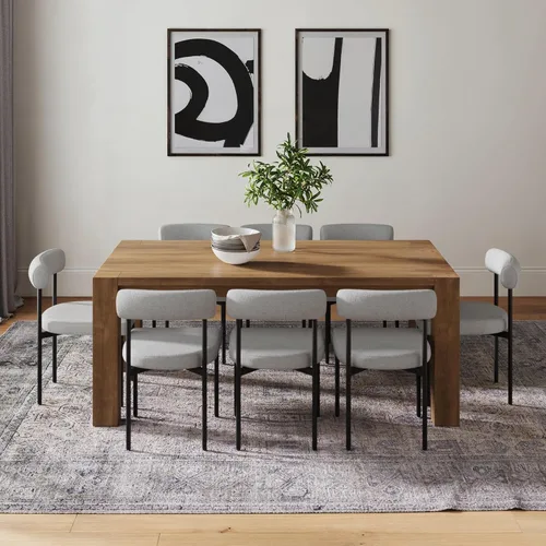 Miniatura 23 de Nathan James Gracie - Silla de comedor moderna, silla de comedor tapizada, lino natural/marrón claro, juego de 4 Lino marrón claro cepillado