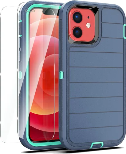 Miniatura 16 de YmhxcY Funda para iPhone 12/iPhone 12 Pro [2 Protectores de Pantalla de Vidrio Templado] Cubierta Duradera de 3 Capas A Prueba de Caídas/Funda