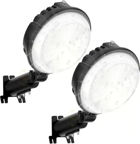 toberich Paquete de 2 luces LED de granero, 150 W, 20000 lúmenes, luces de área de patio del atardecer al amanecer, iluminación al aire libre con