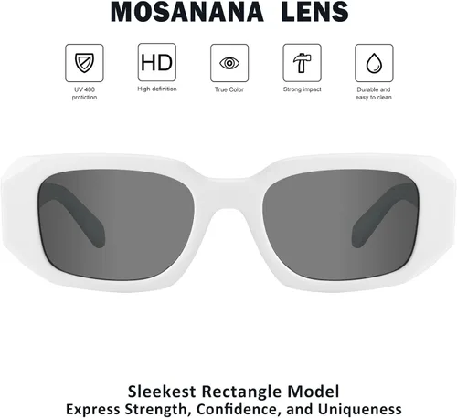 Miniatura 4 de mosanana Gafas de sol rectangulares de moda para mujeres y hombres
