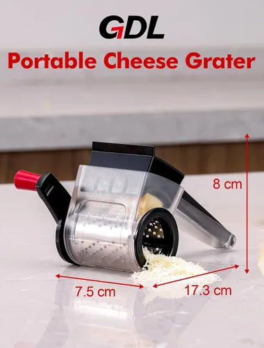 Miniatura 7 de GDL Rallador de queso con asa, rallador de queso parmesano compacto para cocina, apto para lavavajillas, rallador de parmesano con hoja de acero