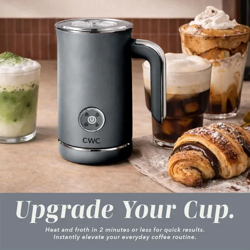 Miniatura 6 de COOK WITH COLOR Vaporizador y espumador eléctrico 4 en 1, calentamiento y espuma de 2 minutos, máquina de espuma fría y caliente para café, latte