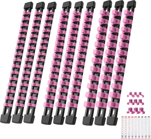 Miniatura 11 de Reniteco Organizador de Enchufes ABS - Juego de Soportes de Enchufes Gris, Juego de 12 Piezas de Soportes de Enchufes de Calidad Premium 1/4