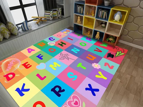 Miniatura 3 de ABC - Tapete de aprendizaje infantil de 2 x 3 pies, rectangular, antideslizante, lavable a máquina, para sala de estar, dormitorio, aula, cuarto