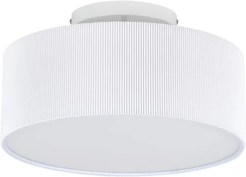 Miniatura 2 de SomSom Lámpara de techo, 15 pulgadas, moderna, de tela a rayas, montaje empotrado, pantalla de tambor grande, lámparas para dormitorios, cromo mate