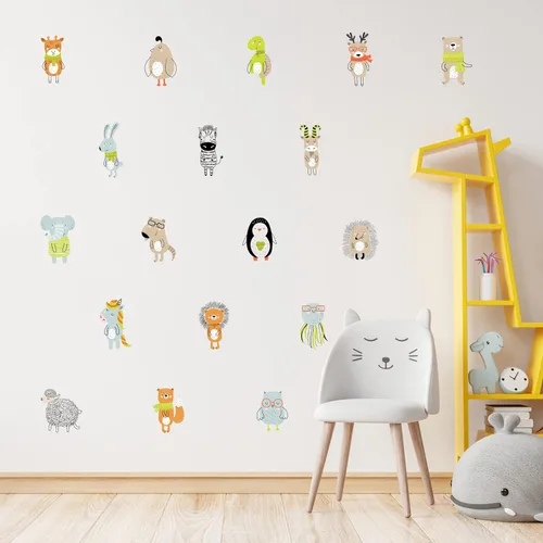Miniatura 12 de Decalcomania - Calcomanías de pared de dinosaurio por P.D. Moreno, juego de 8 calcomanías para pared, calcomanías para decoración de dormitorio Dino