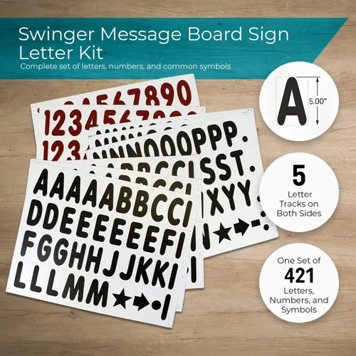 Miniatura 5 de SmartSign Letrero de 36 x 48 pulgadas para acera, tablero de mensajes intercambiable, kit de letrero y letras estándar portátil para exteriores