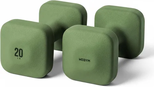 Miniatura 31 de WeGym SafeGrip Square Dumbbells with Anti Slip Handles, Aesthetic Free Weights for Home Workouts, Stable Design Prevents Rolling during Floor