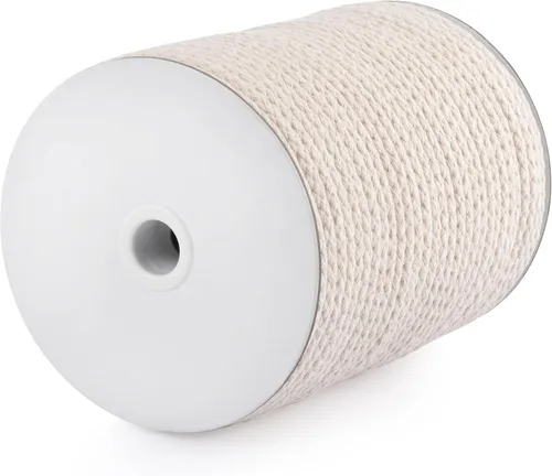 Miniatura 42 de CAQUBO Cuerda de Macramé de Algodón Trenzado de 4 mm, 157 Metros, Color Blanco, Hilo de Macramé para Manualidades, Cuerda de Macramé Suave, Cordón