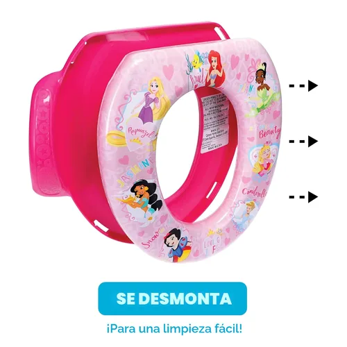 Miniatura 4 de Disney Princess "Loving Life" - Asiento suave para orinal y asiento de entrenamiento para ir al baño, cojín suave, entrenamiento para ir al baño