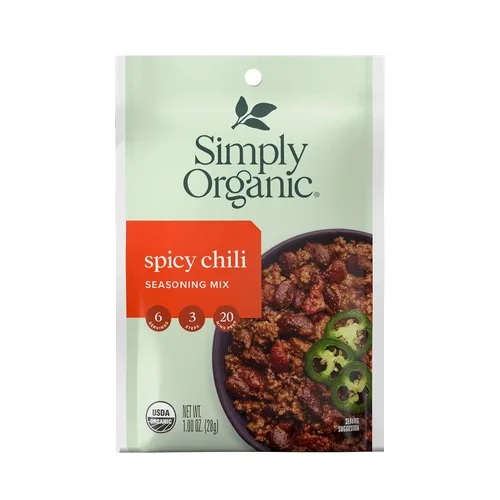 Simply Organic Mezcla de condimentos de chile picante, paquete de 1 onza, especias terrosas, Kosher, sin ingredientes artificiales (paquete de 12)