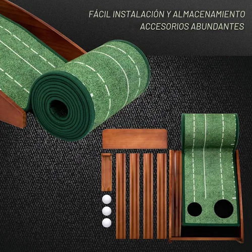 Miniatura 6 de YOUCZON Putting Green en interiores, tapete de golf con retorno automático de bola, superficie de terciopelo de cristal de alta calidad, tapete