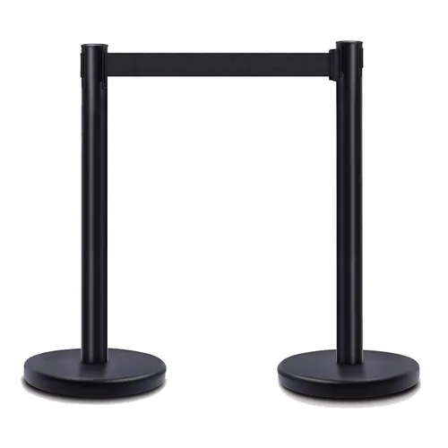Apex VIP Series soportes de durabilidad estándar, tela negra, cinta retráctil (juego de 2 unidades) 36 pulgadas H con 6.5 pies de cinta negra