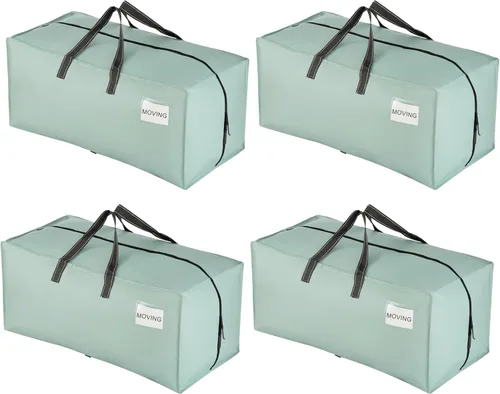 Miniatura 48 de VENO Paquete de 2 bolsas de mudanza, correas de mochila, mudanza, cajas de almacenamiento universitario, con tapas, resistentes, extragrandes, asas