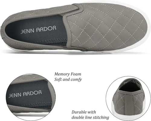 Miniatura 3 de JENN ARDOR Zapatos deportivos sin cordones para mujer, zapatos casuales perforadosacolchados, zapatos planos de moda para caminar