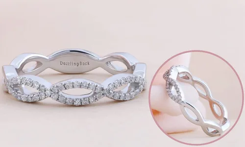 Miniatura 3 de Dazzlingrock Collection Anillo de aniversario de alianza de boda con diamantes redondos de 0.20 quilates (ctw), plata de ley