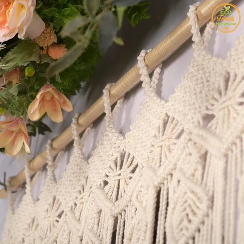 Miniatura 7 de Cortinas de Macramé para Puertas, Colgante de Pared de Macramé, Cortina de Puerta con Cuentas, Telón de Fondo Boho, Cuentas Colgantes para Puertas