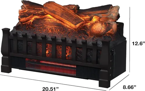 Miniatura 3 de Duraflame Set de Troncos Eléctricos 1,000 Pies Cuadrados de Calentador, Troncos Artificiales Falsos con Llamas Infrarrojas para Chimeneas