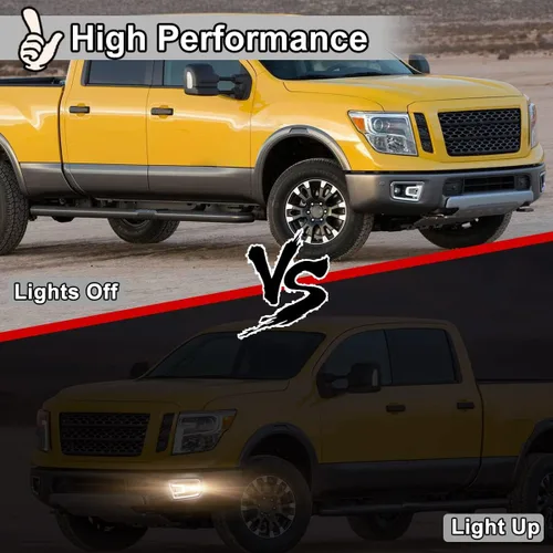 Miniatura 2 de Nixon Offroad Juego de luces antiniebla para Nissan Titan 17-18 y Nissan Titan XD 2016-2019 con bombillas halógenas + kit de arnés de cableado +