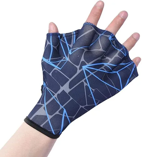 Guantes de natación de nailon, guantes de natación acuática, guantes de malla para entrenamiento acuático, manos palmeadas a mano, aletas, guantes