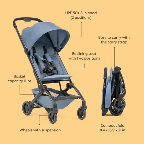 Miniatura 4 de Joolz Dot - Cochecito de viaje ultraligero para niños pequeños, compacto y de avión (solo 12.2 libras), diseño plegable con una sola mano, toldo UPF