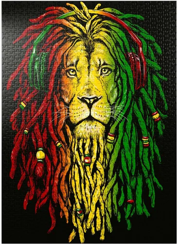 Miniatura 9 de MyPuzzle Rasta Lion - Rompecabezas prémium de 100 piezas, fabricado en Estados Unidos