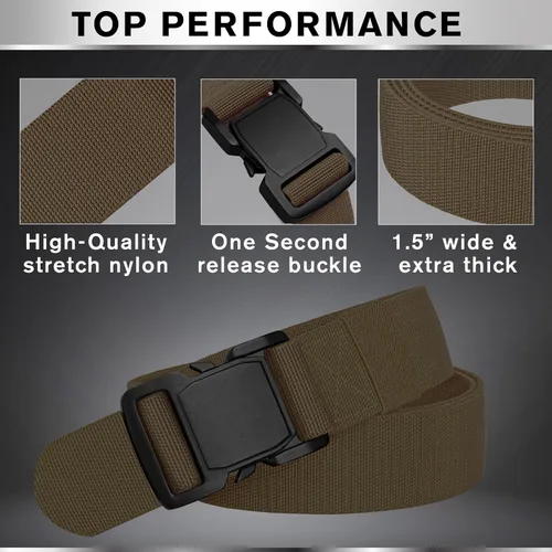 Miniatura 3 de TECEUM Tactical Belt – Heavy-Duty & Quick Release – Military, Work, Rigger, Duty & Utility Belt for Men