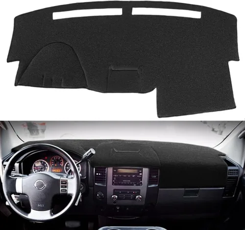 Yiz Cubierta de tablero de salpicadero Mat Pad Alfombra Ajuste personalizado para Nissan Titan Armada sin sensor sin navegación (negro) Y30