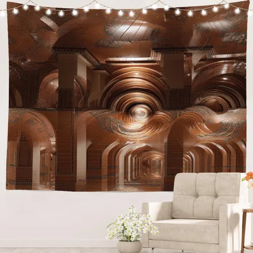 Miniatura 17 de Batmerry Abstract Repeat Polyester Tapestry, Tiled Directional Lightweight Wall Hanging High-Definition Print Backdrop For Dorm Room Bedroom Living