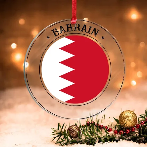 Miniatura 12 de Adorno de árbol de Navidad de Bahamas, bandera de las Bahamas, adornos acrílicos para decoraciones de Navidad, bandera nacional, recuerdo del país